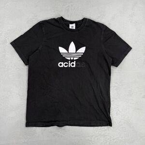 Adidas Custom Acid Black Cotton T-shirt Fits Men's XL